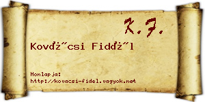 Kovácsi Fidél névjegykártya